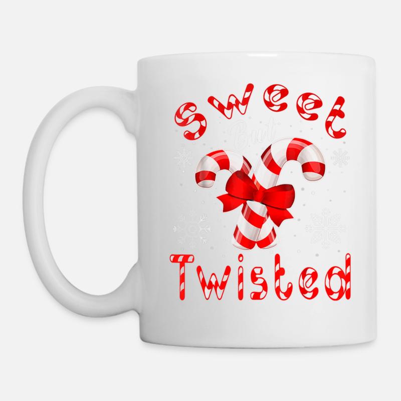Candy Cane Sweet mais Tordu Joyeux Noël - Mug blanc - blanc