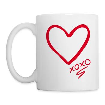 Red Heart xoxo - Mug - white - Left