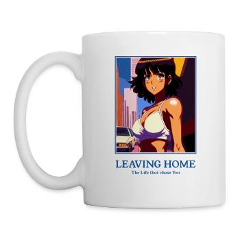 Mädchen bricht auf in ein neues Leben - Tasse - Weiß - Links