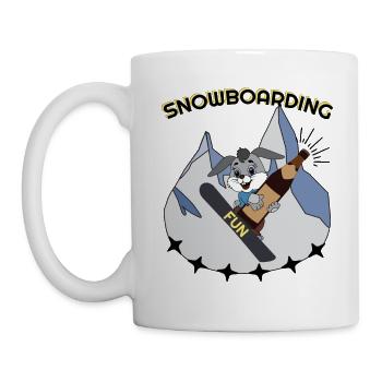 Snowboard, Snowboarder, Après-ski, Fête - Mug blanc - blanc - Gauche