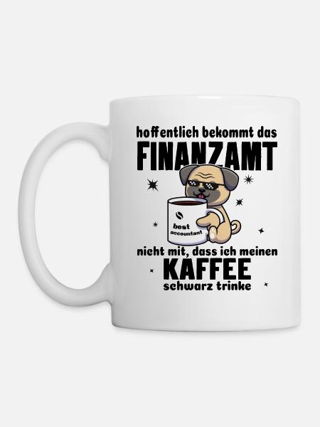 Buchhalter. Buchhalterin. Kaffe schwarz trinken. - Tasse - Weiß