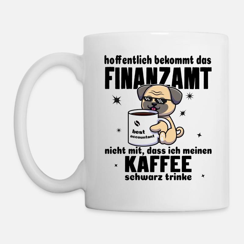 Buchhalter. Buchhalterin. Kaffe schwarz trinken. - Tasse - Weiß