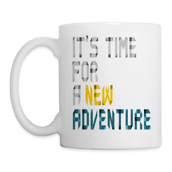 It's Time For New Adventure Calligraphic Design - Mug - white - Left
