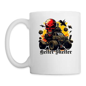 Monster truck avec crâne et plein de destruction - Mug blanc - blanc - Gauche