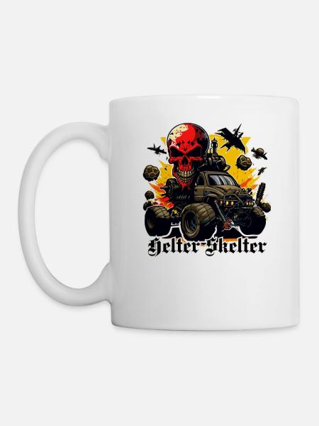 Monster truck avec crâne et plein de destruction - Mug blanc - blanc