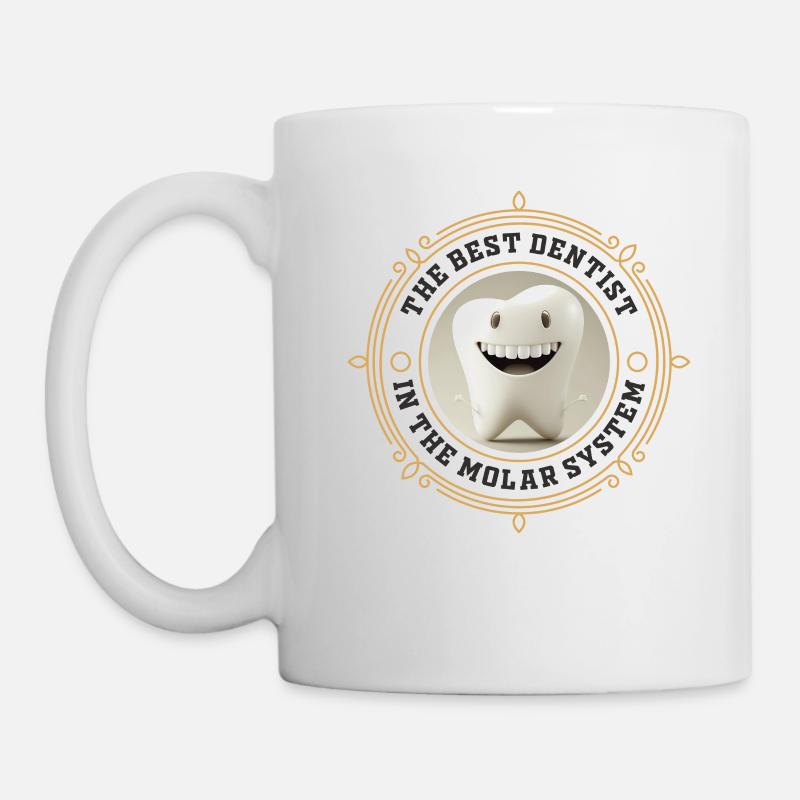 Meilleur dentiste dans le système molaire - bester Zahnarzt - Mug blanc - blanc