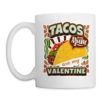 Taco's Valentine's Day funny saying in vintage style - Mug - white - Left