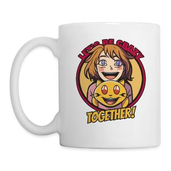 Lachendes Mädchen mit Katze Lustig Bunt - Tasse - Weiß - Links