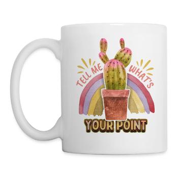 Kaktus-Illustration, Kakteen, Stacheln Spruch, Pun - Tasse - Weiß - Links