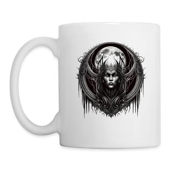 Gothic Dämon Hexe Vollmond Demon Witch Full Moon - Tasse - Weiß - Links