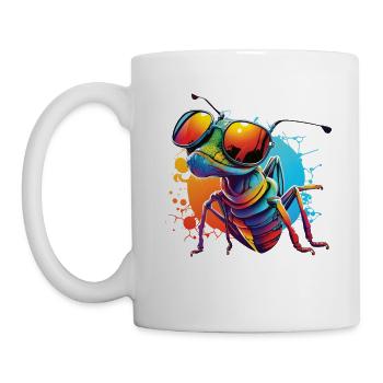 Fourmi avec lunettes de soleil Rainbow Ant lunettes de soleil - Mug blanc - blanc - Gauche