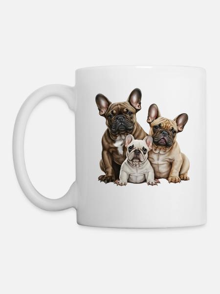 Famille de bouledogue français - Mug blanc - blanc