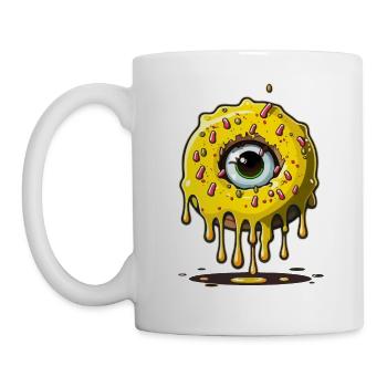 Monster-Augen-Donut - Tasse - Weiß - Links