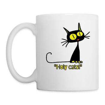 Holy cats! Vintage Cartoon Cat - Mug - white - Left