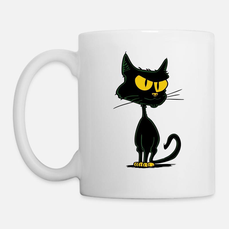 vintage retro Katze - Tasse - Weiß