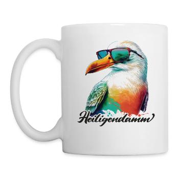 Heiligendamm holiday cool seagull with sunglasses - Mug - white - Left