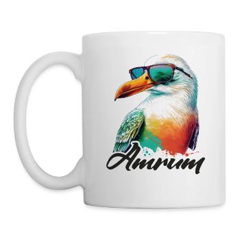Amrum holiday cool colorful seagull with sunglasses - Mug - white - Left