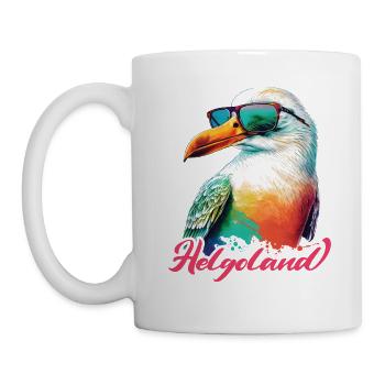 Heligoland holiday cool colorful seagull with sunglasses - Mug - white - Left
