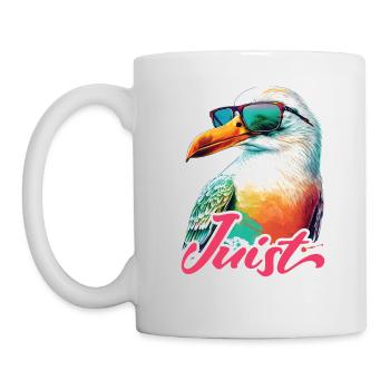 Juist holiday cool colorful seagull with sunglasses - Mug - white - Left