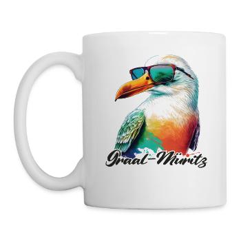 Graal Müritz Urlaub coole Möwe mit Sonnenbrille - Tasse - Weiß - Links