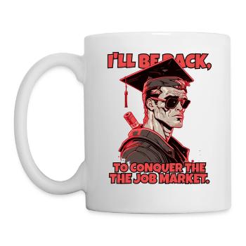Cyborg robot with high school diploma - Mug - white - Left