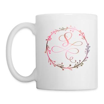 Monogramme, lettre S, ornement de calligraphie - Mug blanc - blanc - Gauche