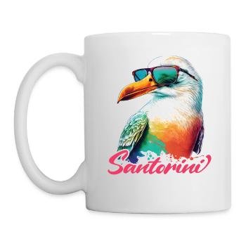 Santorini Greece Holiday Seagull Sunglasses - Mug - white - Left