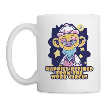 happy retired after work circus - Mug - white - Left