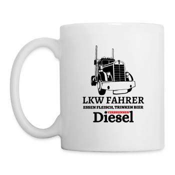 LKW Fahrer - Essen Fleisch Trinken Bier ... - Tasse - Weiß - Links