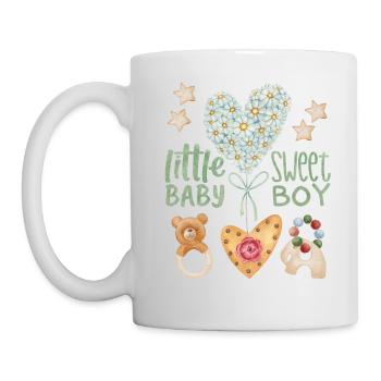 Baby Spruch, cute baby-boy, Kawaii-Baby - Tasse - Weiß - Links