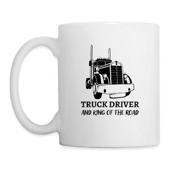 Chauffeur de camion et roi de la route - Mug blanc - blanc - Gauche