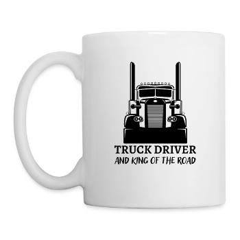 Chauffeur de camion et roi de la route - Mug blanc - blanc - Gauche