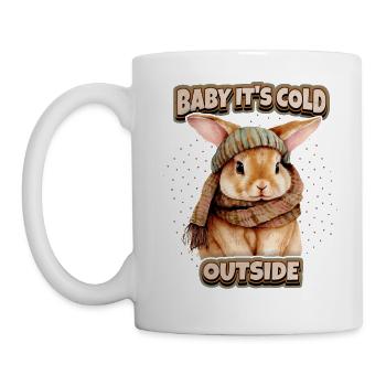 Kaninchen Hase Kawaii Illustration lustiger Spruch - Tasse - Weiß - Links