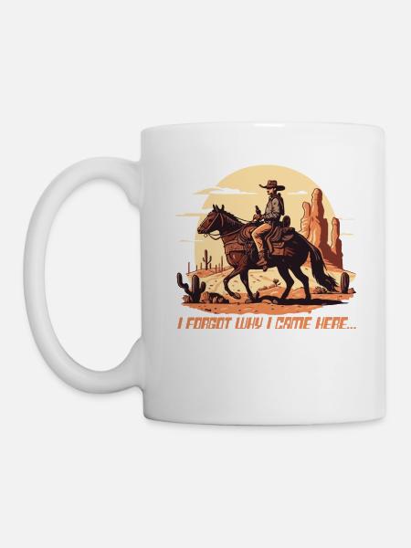 outdoor cowboy western horse riding - Mug - white