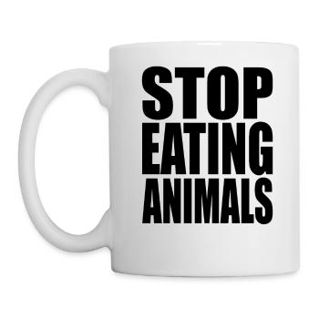 Stop Eating Animals Vegan Vegetarian - Mug - white - Left