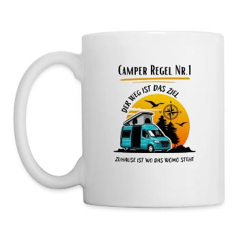 Camper Regel Nr.1- Kastenwagen Wohnmobil Spruch - Tasse - Weiß - Links