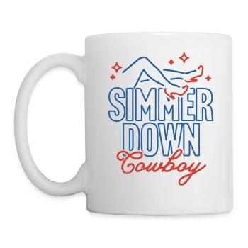 Simmer-Down-Cowboy - Tasse - Weiß - Links