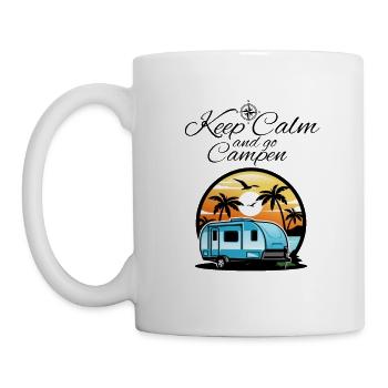 Camper Wohnwagen Spruch-Keep Calm and go campen - Tasse - Weiß - Links