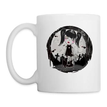 Gothique Emo Fille Cadeau Halloween - Mug blanc - blanc - Gauche