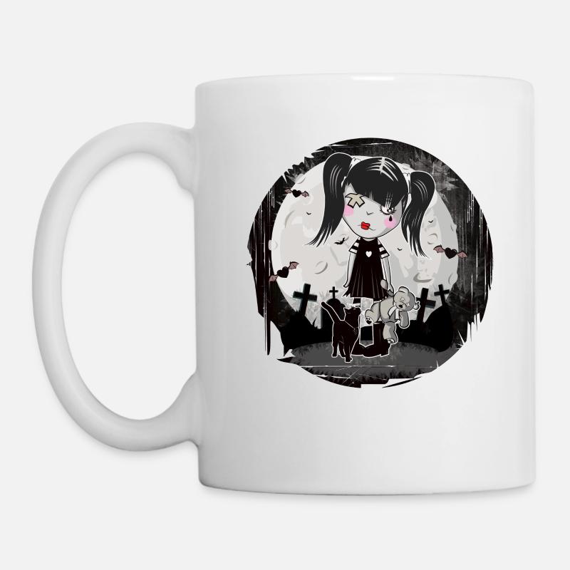 Gothique Emo Fille Cadeau Halloween - Mug blanc - blanc