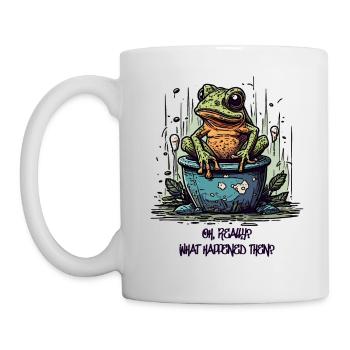 The Really Interested Frog in the Pond - Mug - white - Left