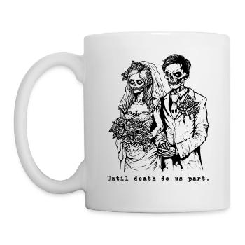 Couple squelette : Jusqu’à ce que la mort nous sépare - Mug blanc - blanc - Gauche