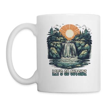 Sortons : nature en plein air et randonnée - Mug blanc - blanc - Gauche