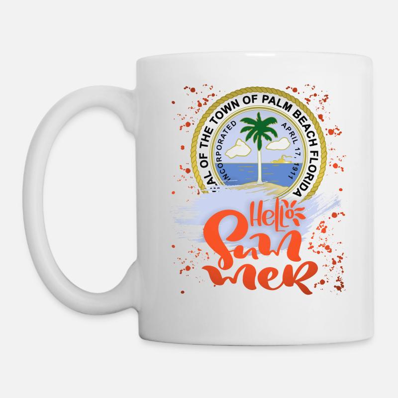 Palm-Beach Florida, Sommerurlaub, Spruch - Tasse - Weiß
