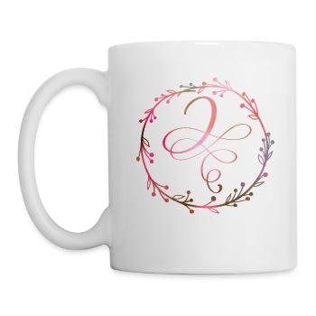 Monogramme, Lettre J, Ornement de calligraphie - Mug blanc - blanc - Gauche
