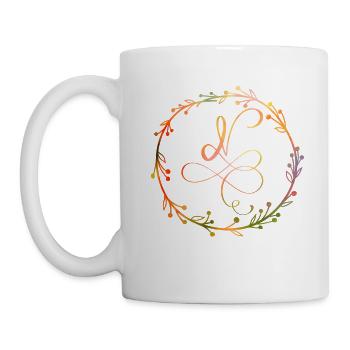 Monogramme, Lettre N, Ornement de calligraphie - Mug blanc - blanc - Gauche