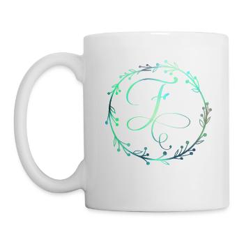 Monogram, Letter F, Calligraphy Ornament - Mug - white - Left