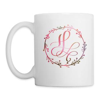 Monogramme, Lettre H, Ornement de calligraphie - Mug blanc - blanc - Gauche