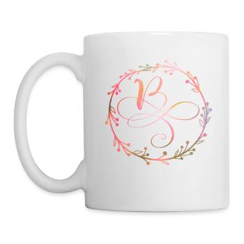 Monogramme, Lettre B, Ornement de calligraphie - Mug blanc - blanc - Gauche