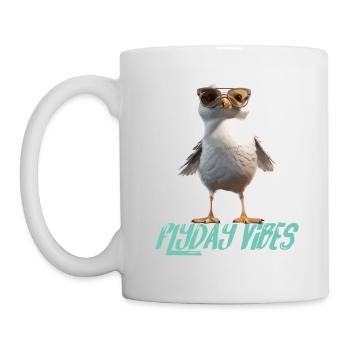 Möwe Flyday Vibes Cool Süß Sommer Urlaub - Tasse - Weiß - Links